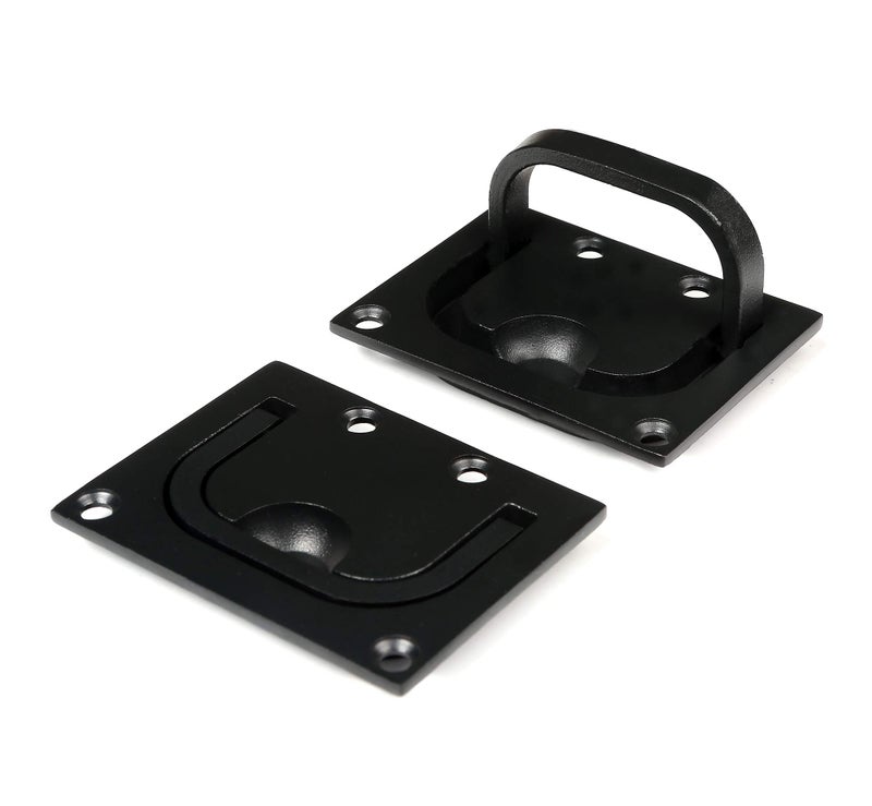 Mxeol Boat Recessed Hatch Pull Handle Black Coating Stainless Steel Pair - Image 1
